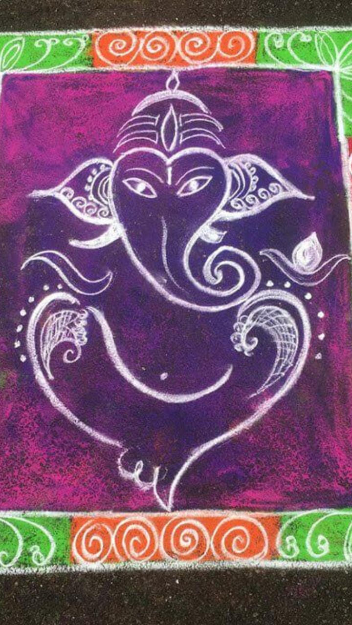 Of Lord Ganesha Rangoli Designs