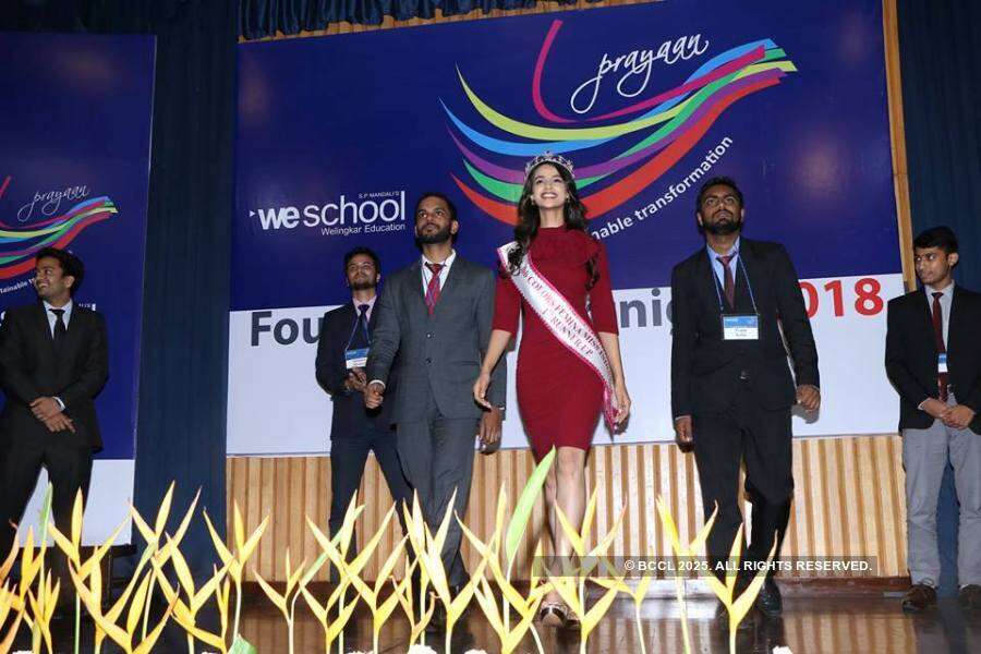 Miss India 2018 winners visit Wellingkar Institute of Management Studies