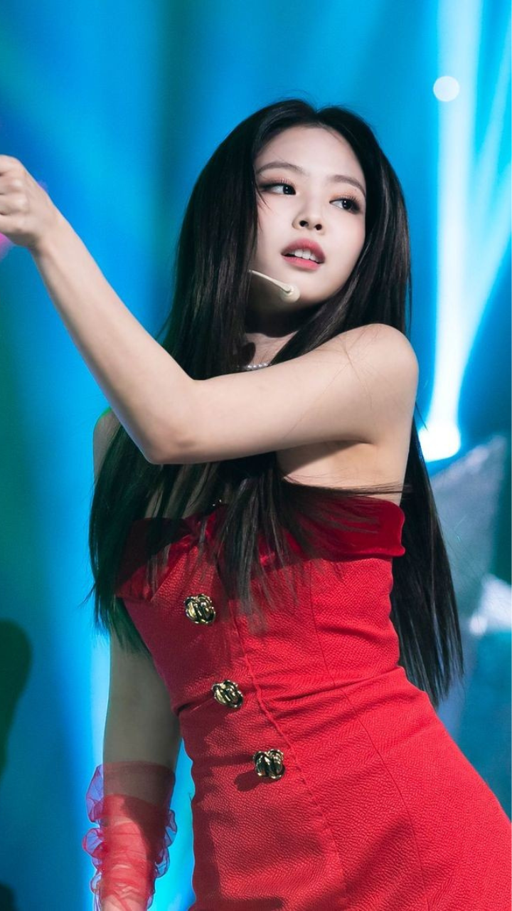 jennie red solo dress Red Asymmetric Off Shoulder Ruffled Dress | Jennie - BlackPink