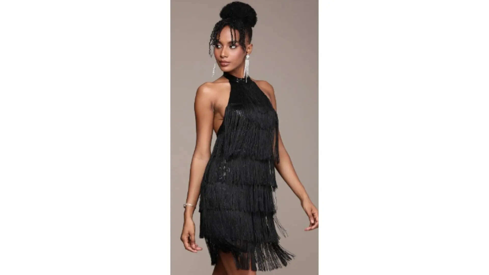 StyleCast Embellished Halter Neck Bodycon Mini Dress