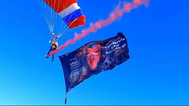 Ajith Kumars Thunivu promoted in Dubai skies