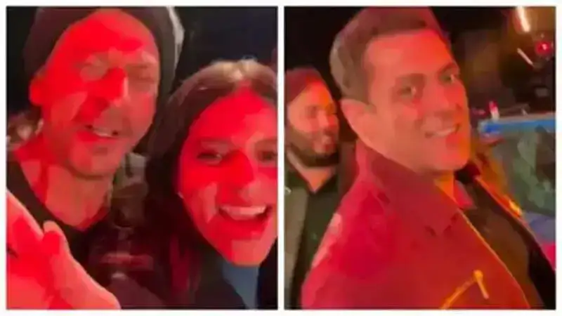 Shah Rukh Khan and Salman Khan groove to 'Chammak Challo' with Akon at Anant Ambani's pre-wedding bash. Watch viral video