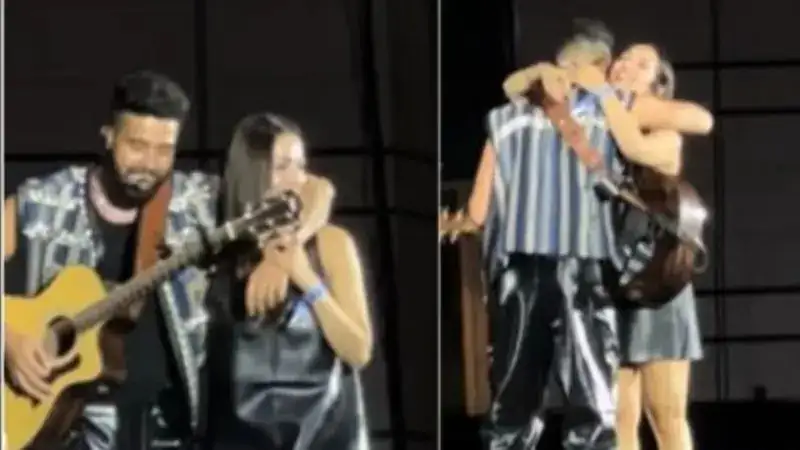 AP Dhillon sings for 'childhood crush' Malaika Arora at his Mumbai concert. Watch