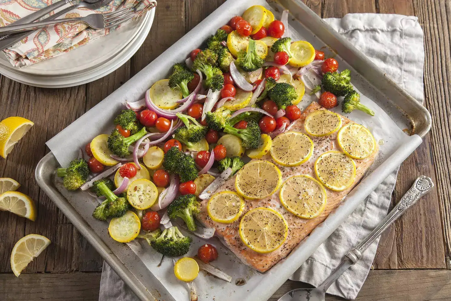 Baked Salmon with Veggies