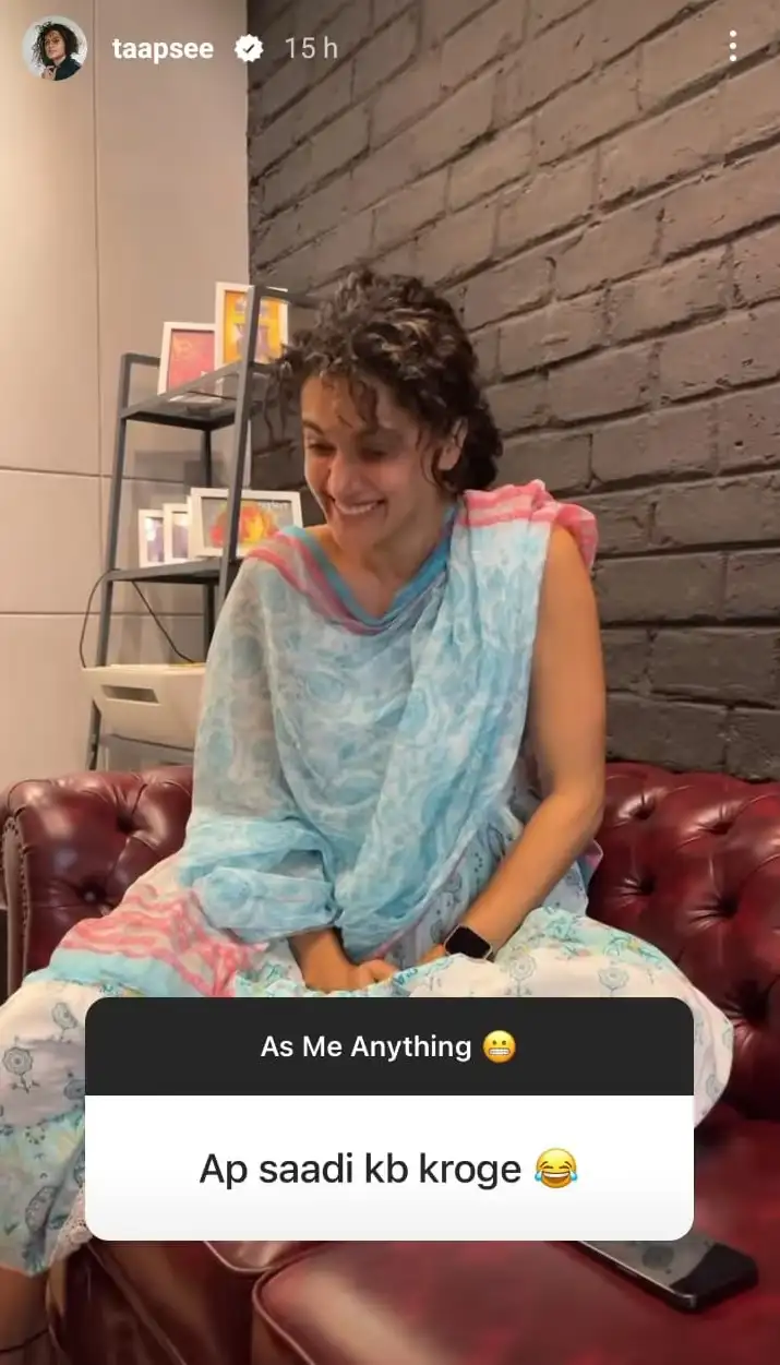 Taapsee Pannu answered a fan question on her marriage