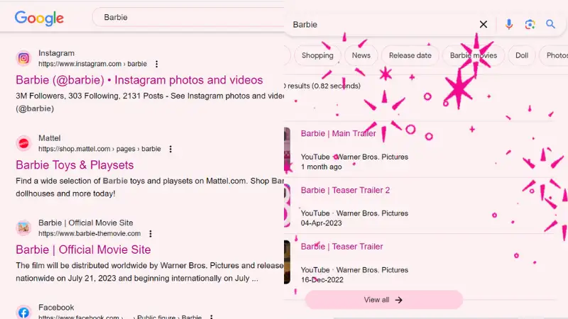 Did you try typing ‘Barbie’ on Google? Here’s what magic you get