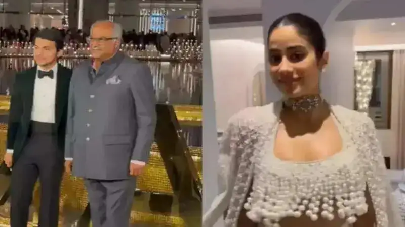 Janhvi Kapoor's father Boney Kapoor and Shikhar Pahariya bond at the NMACC opening