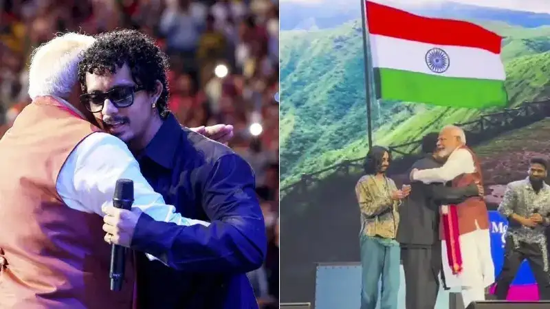 Hanumankind, 'Khalasi' fame Aditya Gadhvi take over the stage at 'Modi and US' event. Watch