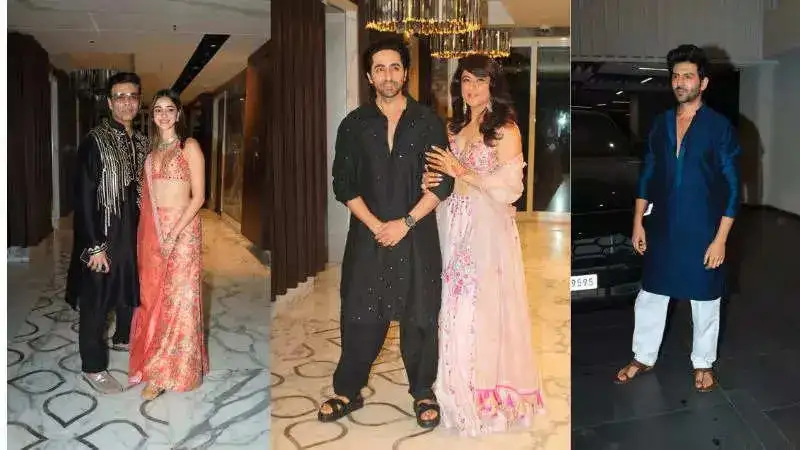 Kriti Sanon, Kartik Aaryan, Karan Johar and more celebs were at Ayushmann Khurrana's fun Diwali bash!