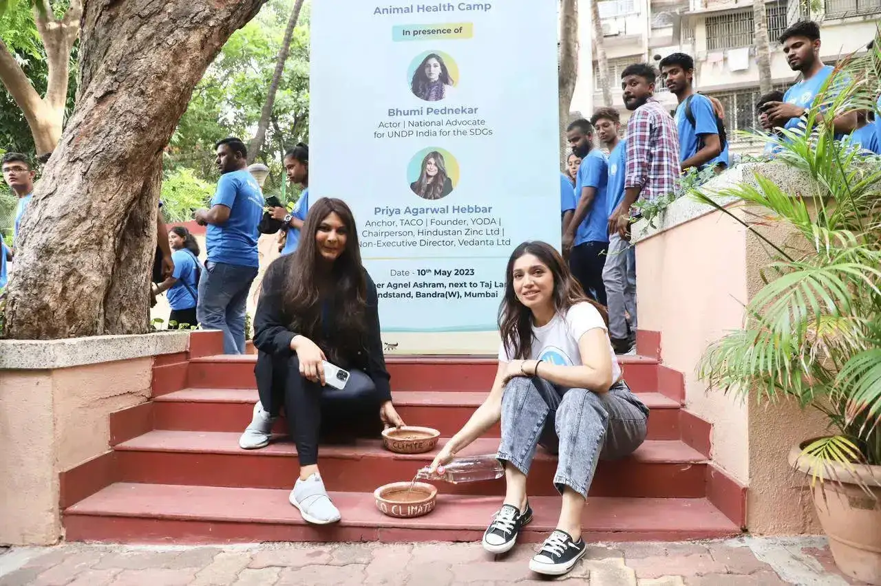 Priya Agarwal Hebbar with Bhumi Pednekar at TACO Walkathon.