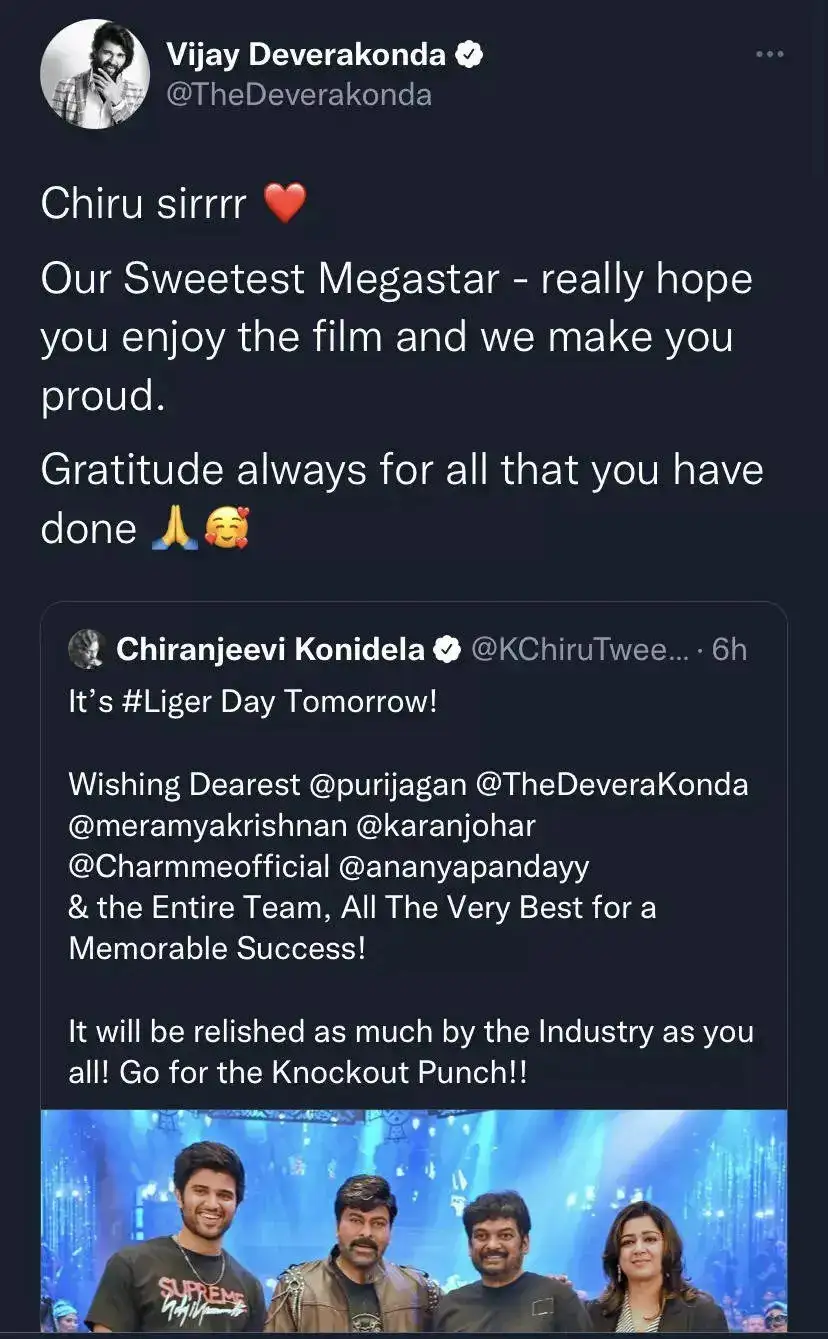 Vijay Deverakonda tweet