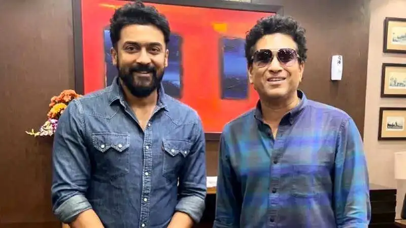 Suriya's latest click with Sachin Tendulkar sets the internet on fire