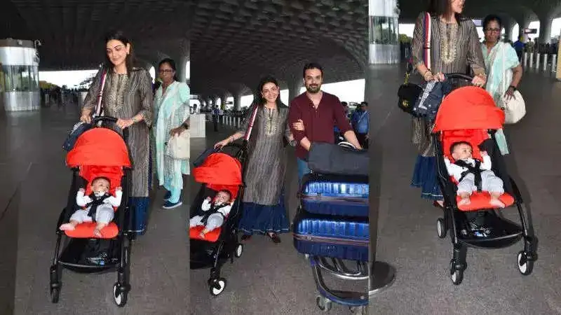 Kajal Aggarwal, Gautam Kitchlu's son Neil makes his first public appearance