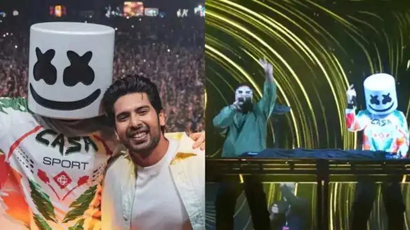 Armaan Malik and Badshah join Marshmello at his recent concert in Mumbai. See pics