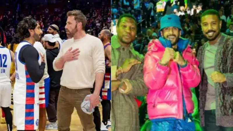 Ranveer Singh meets Ben Affleck, Michael B Jordan and filmmaker Spike Lee at NBA game