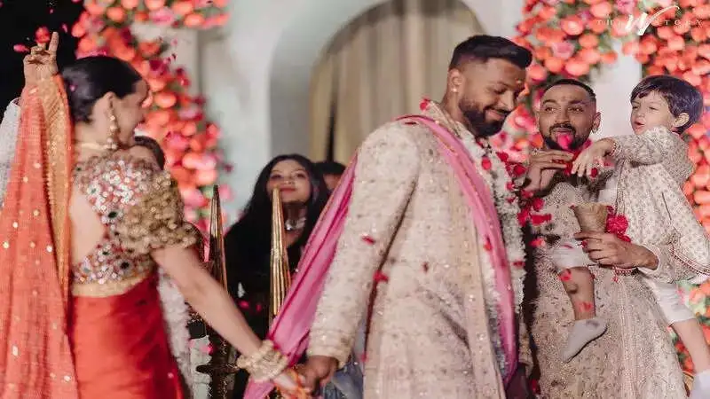 Hardik Pandya’s son Agastya enjoys parents’ Hindu wedding, pics inside!